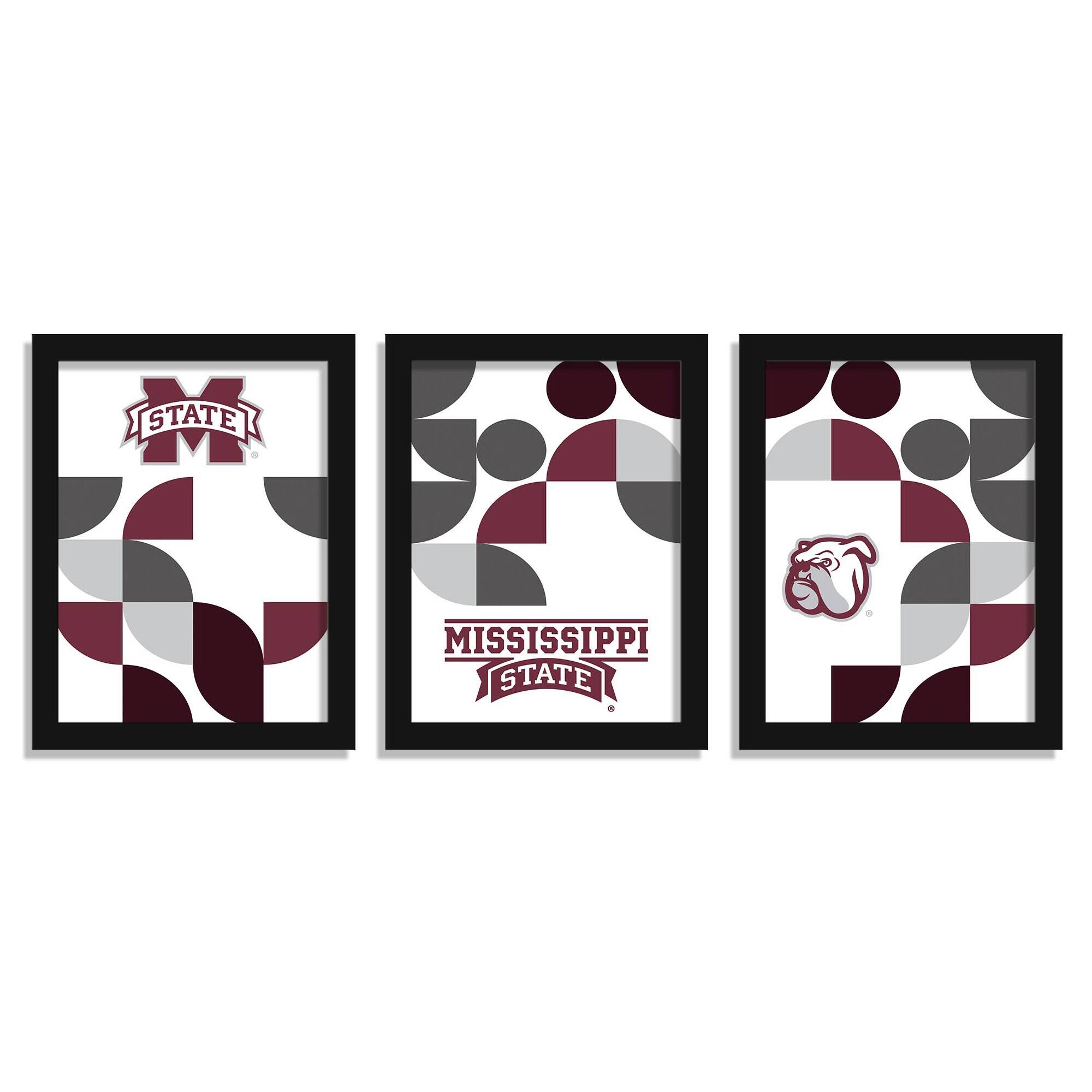 "Fan Creations - Mississippi State Bulldogs 12"" x 16"" Framed Minimalist Print Set - Multicolor" price history on PriceWatchPro