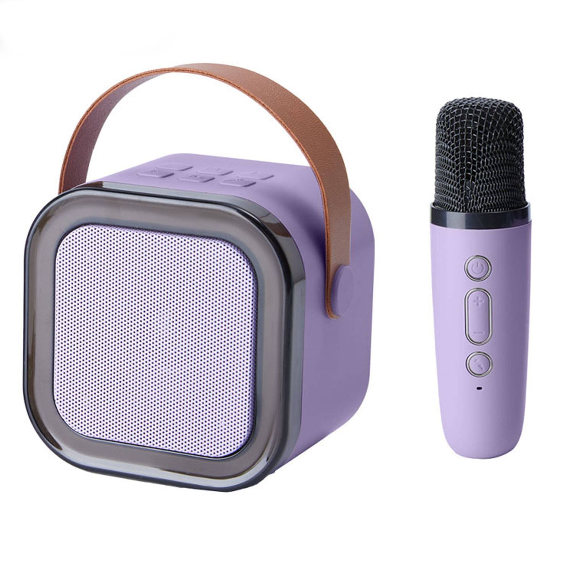 Front. YONWAY - Portable Bluetooth Speaker, Mini Karaoke Machine Speaker with 1 Wireless Microphone for Home Family Singing.