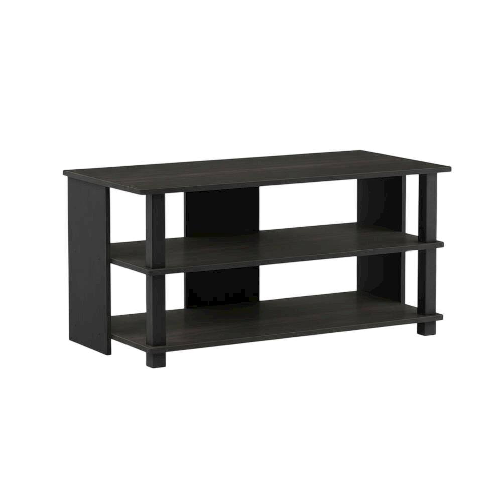 Alt View 3. FurniFact - Wooden 3-Tier TV Stand in Espresso, Black, TVs up to 40 inches, ample storage - Black.