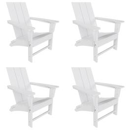 WestinTrends - Ashore Modern Outdoor Folding Adirondack Chair (Set of 4) - White