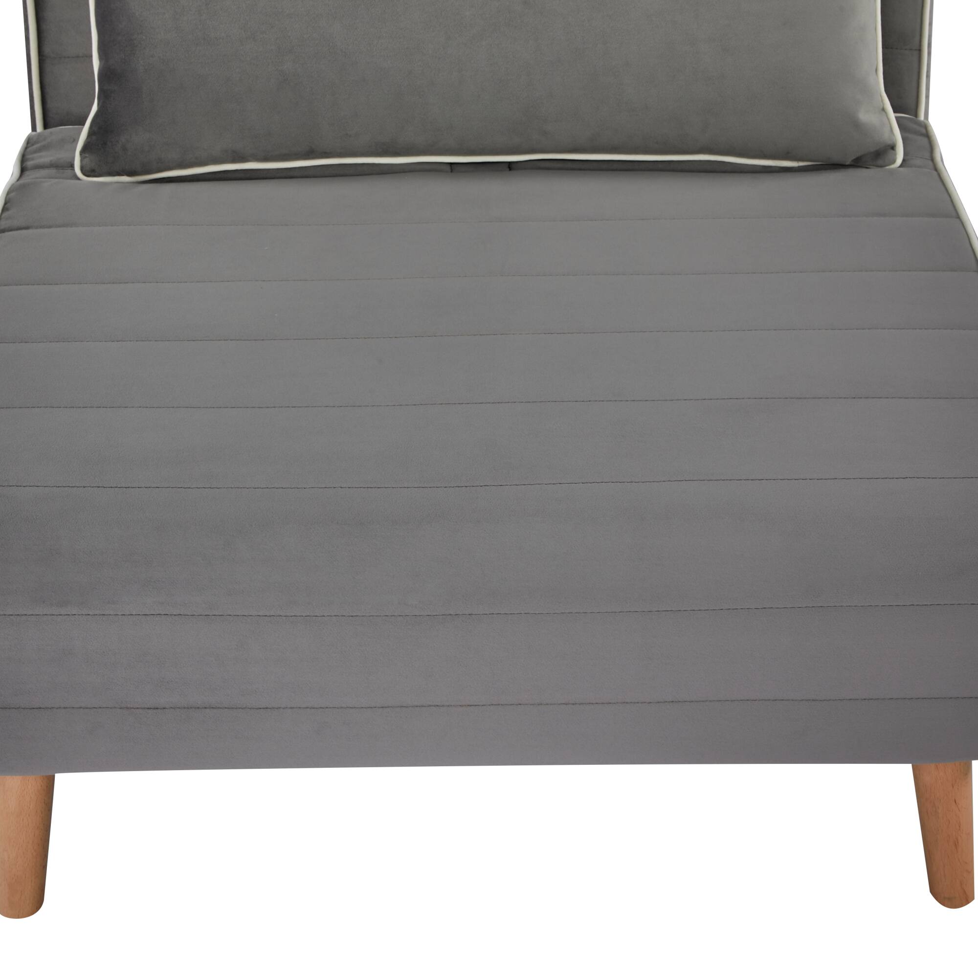 Alt View 4. GOODSILO - Modern Velvet Foldable Sleeper Chair with Adjustable Backrest - Converts to Bed in Seconds - Grey.