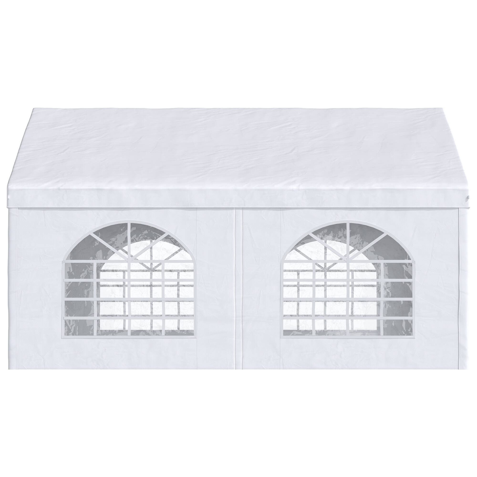 Alt View 7. Outsunny - 13 x 16.5 ft Heavy Duty Party Tent Outdoor Gazebo Wedding Tent Event Shelter Carport BBQ - White.