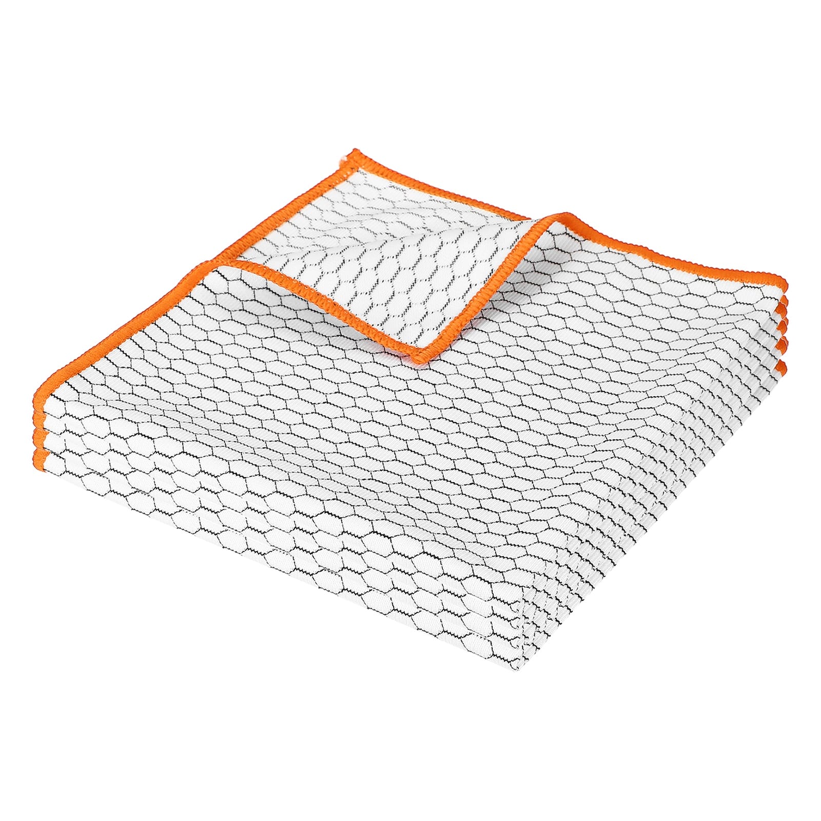 Unique Bargains - 16x16 Inches Fish Scale Microfiber Cloth, 4pcs Ultra Absorbent Lint Free Towel for Glass, Mirror, Kitchen, Cars, Dish - Orange