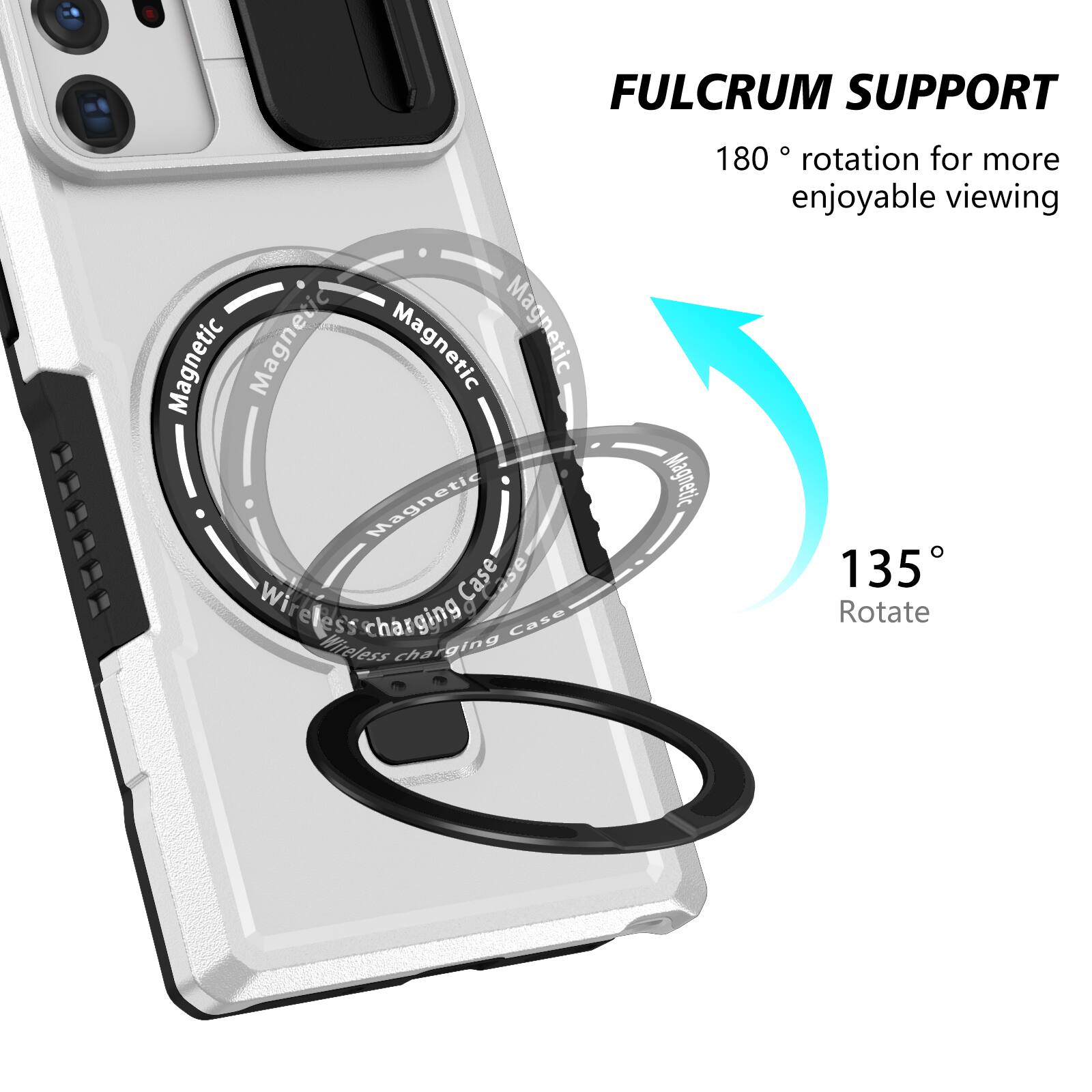 FULCRUM SUPPORT 28888A

Magnetic Wireless Charging Case

180° rotation for more enjoyable viewing

135° Rotate