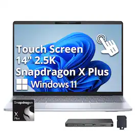 Dell - Upgraded - Inspiron Plus 14" 2.5K Touchscreen Laptop - Snapdragon X Plus X1P-64 2024 - 16GB Memory - 4 TB Storage - Copilot+ PC - Ice Blue