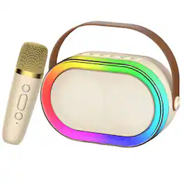 Cedar Assembly - Karaoke Machine For Mini With 2 Wireless Microphones Disco Lights Home Party Christmas Easter Birthday Gi - Multcolor-1 Mic