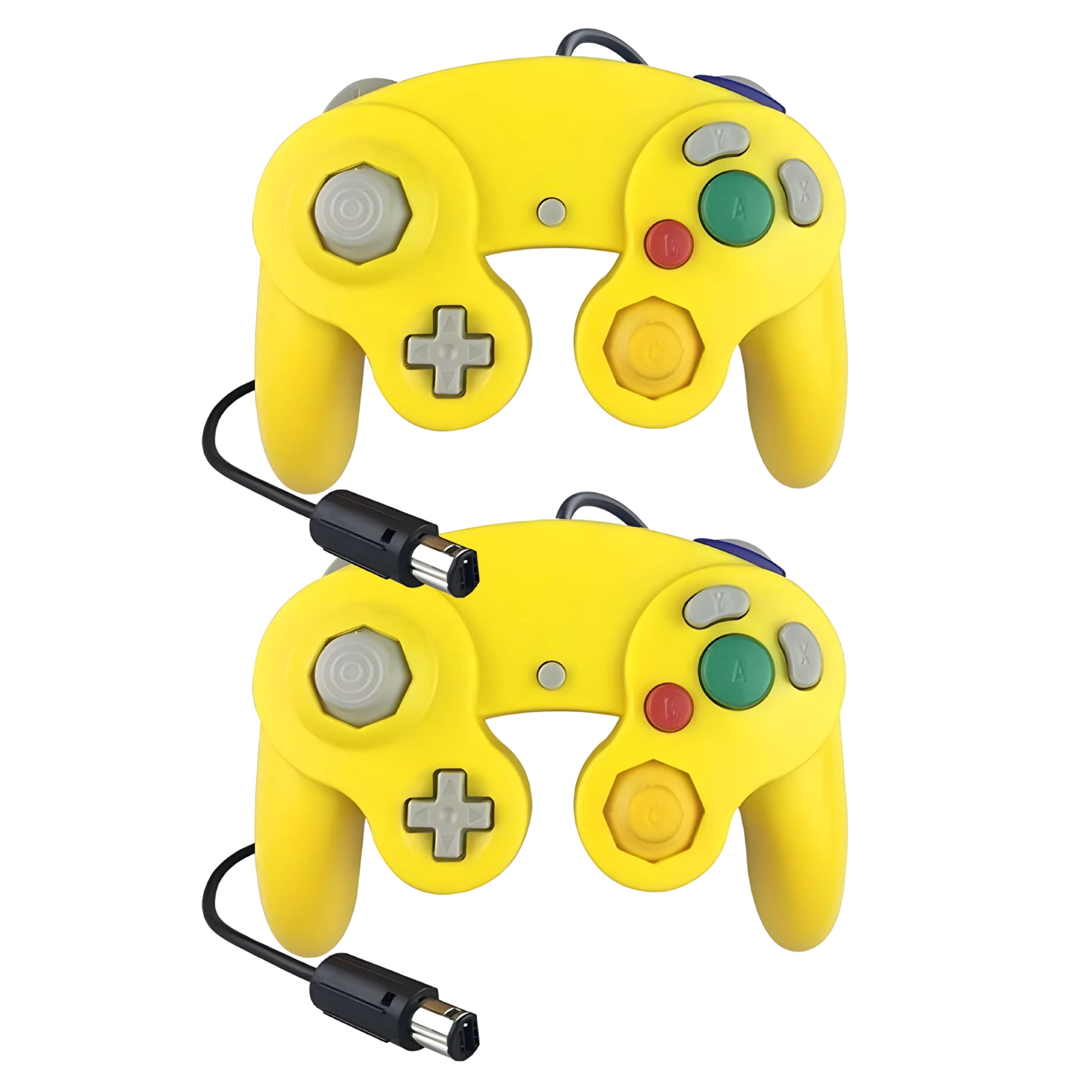 Kitcheniva - Wired NGC Controller Gamepad For Nintendo GameCube & Wii U Console 2 Pcs Yellow/Yellow - Yellow / Yellow