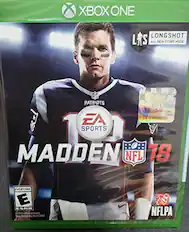 XBOX ONE
LONGSHOT
ALL NEW STORY MODE
EA SPORTS
MADDEN NFL 18
EVERYONE E
ESRB
Online Interactions Not Rated by the ESRB
NFLPA
NFL
ZHG
454092731