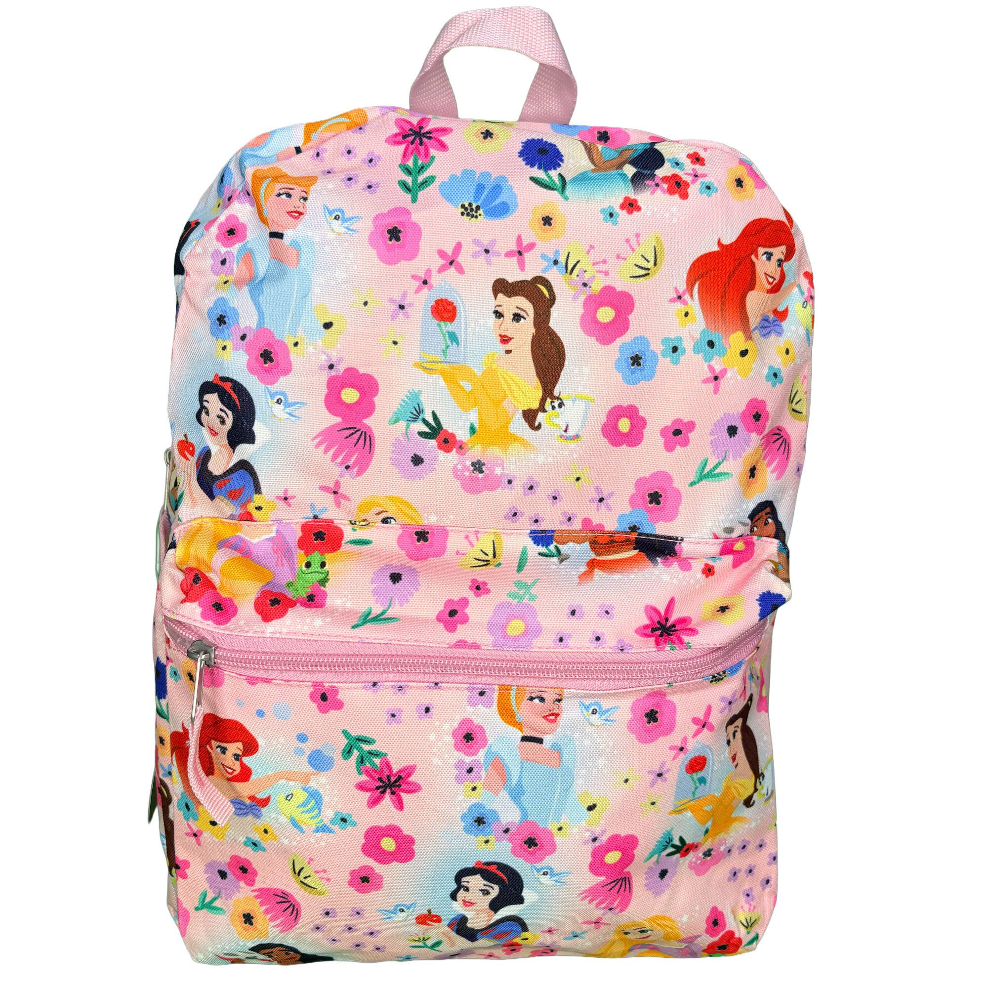 Alt View 4. Disney - Disney Princess 16" Backpack with All Over Print, Pink Floral Design - Assorted Pre-Pack.