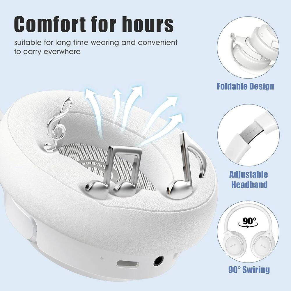 Comfort for hours  
suitable for long time wearing and convenient to carry everywhere  

Foldable Design  

Adjustable Headband  

90° Swirling