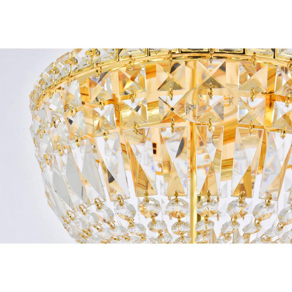 Alt View 2. Elegant Lighting - Tranquil 4 light Gold Flush Mount Clear Royal Cut Crystal - Gold.