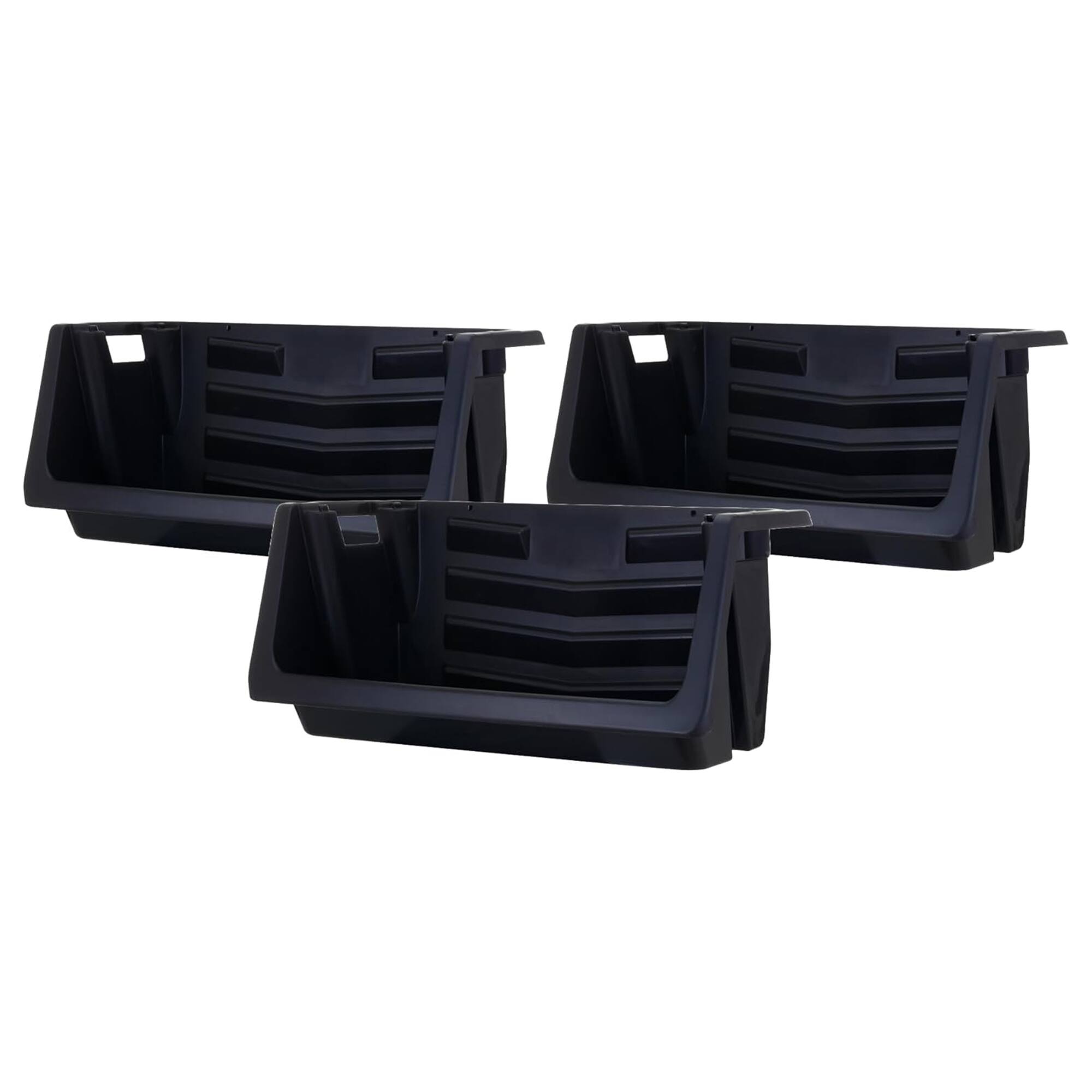 Front. Mighty Tuff - Mighty Tuff 3 Pack Nesting Stackable Bins for Heavy Duty Space Saving Storage - 0.