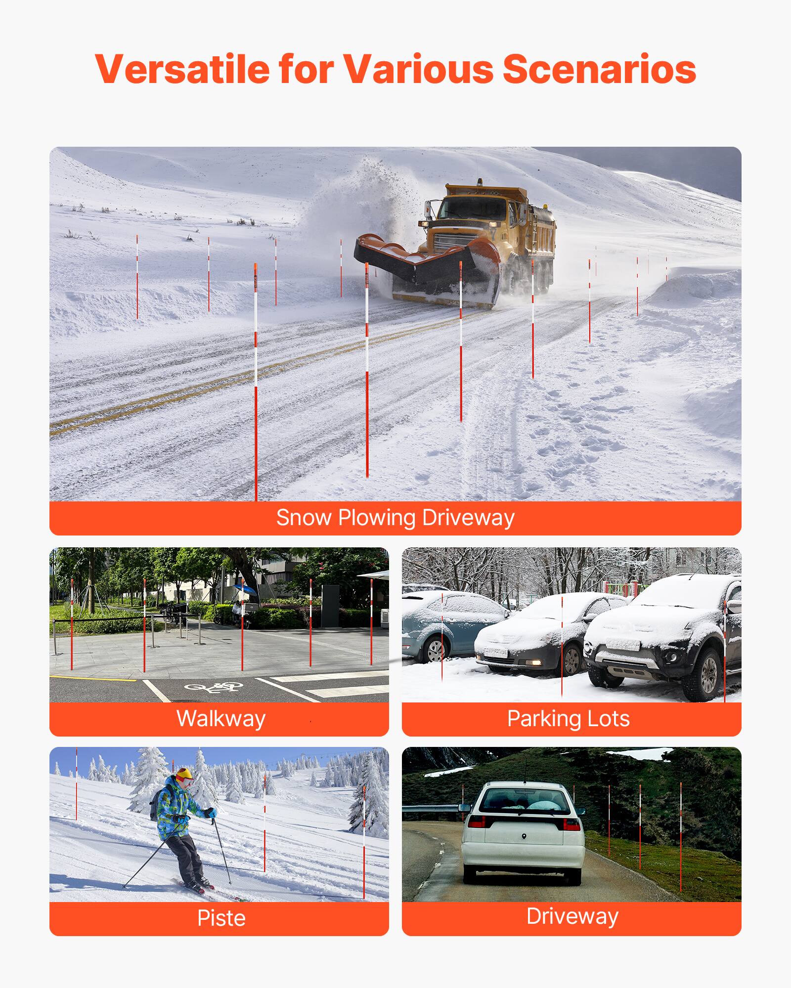 Versatile for Various Scenarios

- Snow Plowing Driveway
- Walkway
- Parking Lots
- Piste
- Driveway