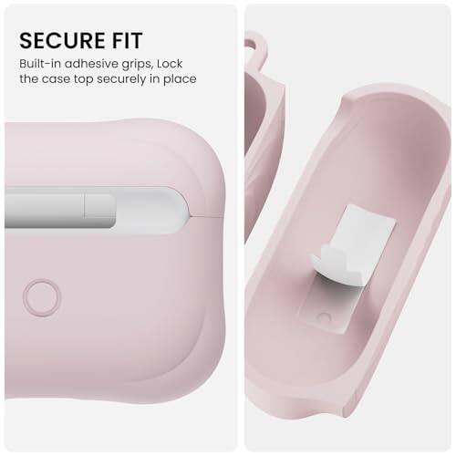 SECURE FIT  
Built-in adhesive grips, Lock the case top securely in place