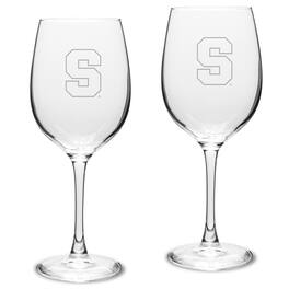 Jardine - Syracuse Orange 2-Piece 16oz. Traditional White Wine Glass Set - Multicolor