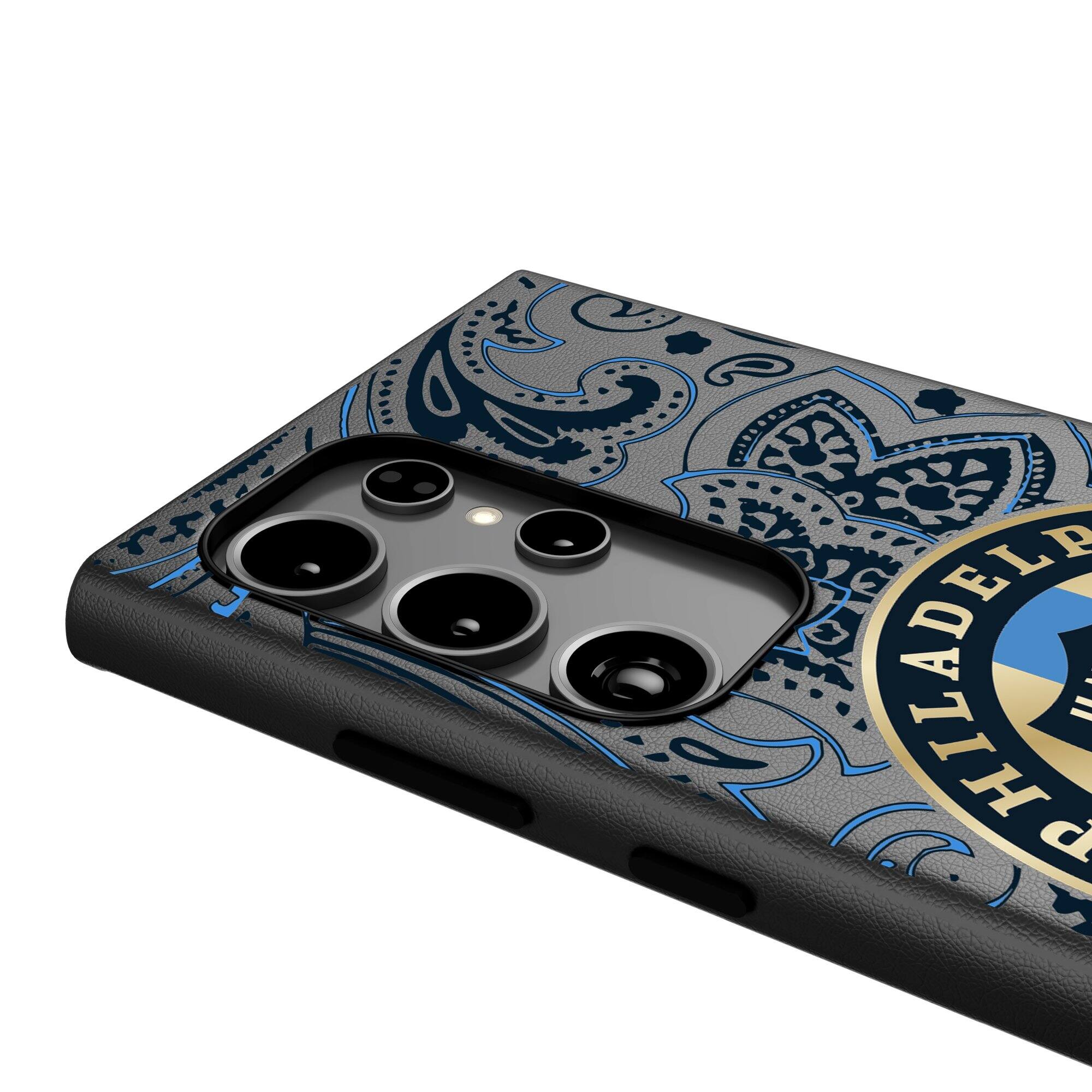 Alt View 3. Keyscaper - Black Philadelphia Union Galaxy Magnetic Bump Case - S24 Plus - Black.