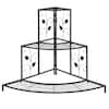 Front. Costway - 3 Tier Floral Corner Plant Stand Metal Flower Pot Rack Stair Display Ladder - Black.