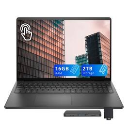 Dell - 16" FHD+ Touchscreen Laptop,Intel Core 7 150U,16GB RAM,1TB SSD+1TB Docking Station,Backlit Keyboard,Win 11 - Black