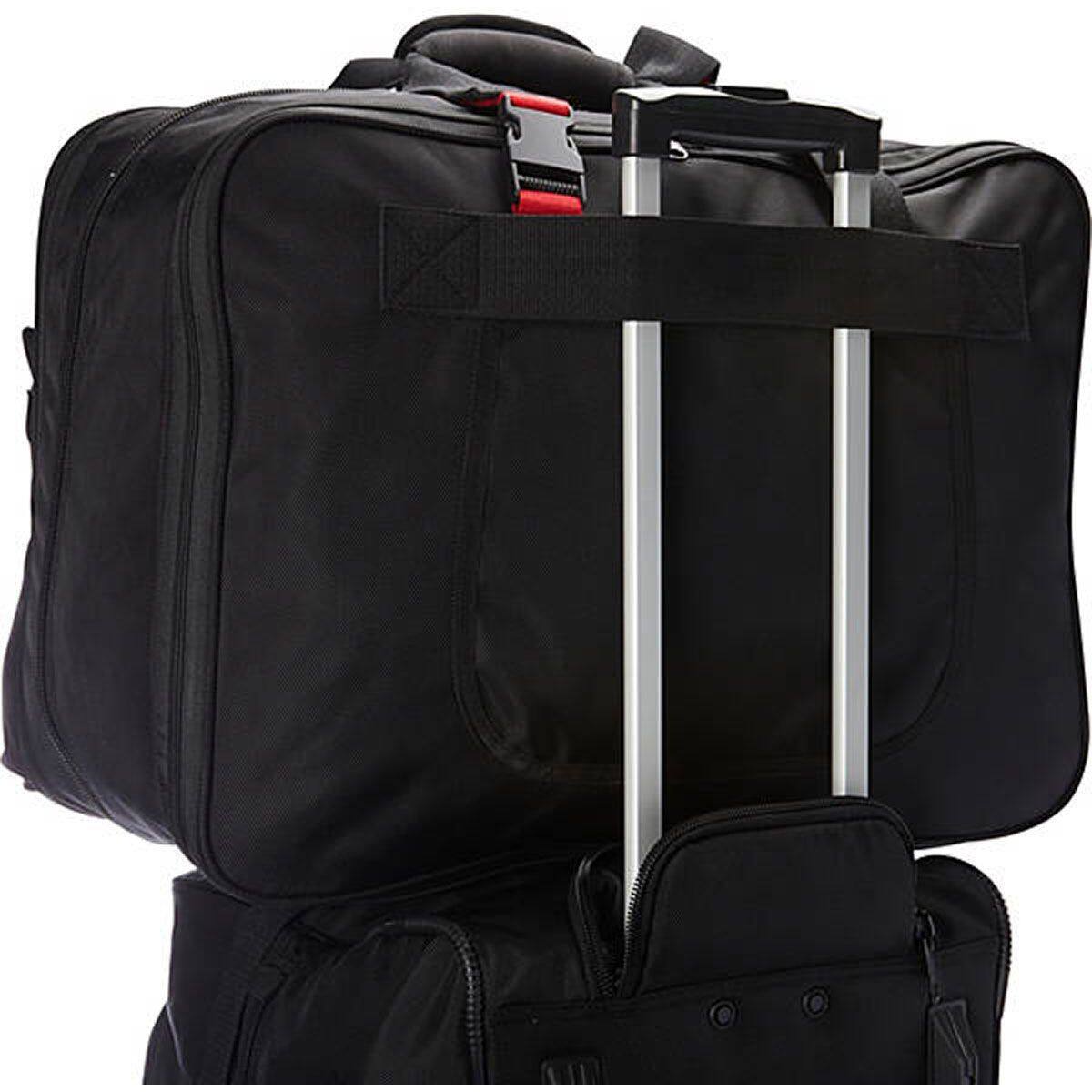 Left. A.Saks - A.Saks 21" Expandable Soft Carry On Duffle Bag - Black/Red.