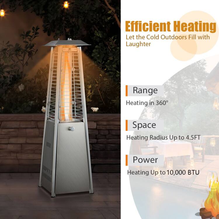 Efficient Heating  
Let the Cold Outdoors Fill with Laughter  

- Range: Heating in 360°  
- Space: Heating Radius Up to 4.5FT  
- Power: Heating Up to 10,000 BTU