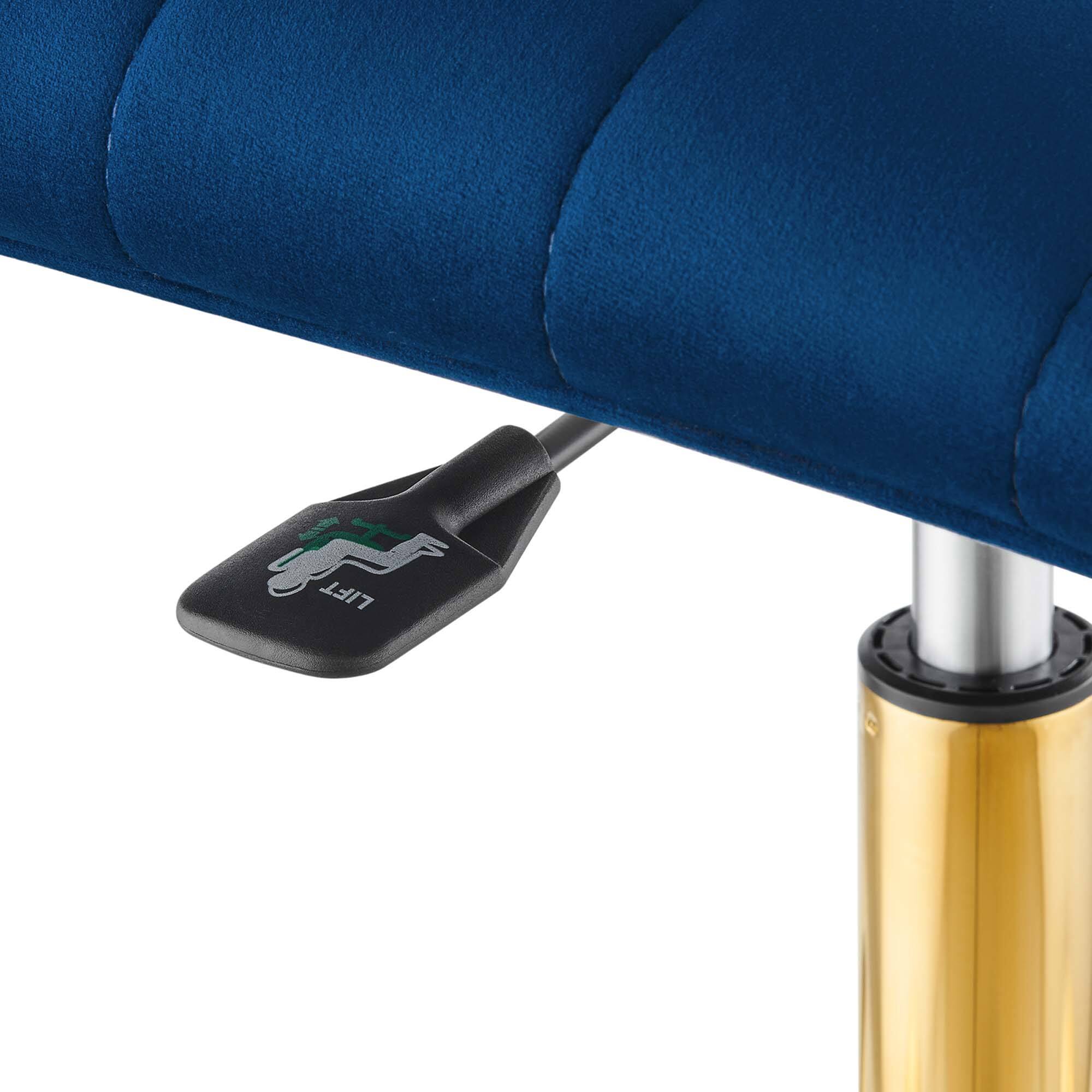 Alt View 2. Modway - Ripple Armless Performance Velvet Office Chair by Modway - Blue.