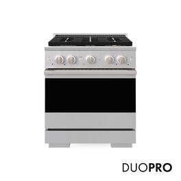 ZLINE - 30 in. 4.2 cu. ft. Marino Freestanding Dual Fuel Range with 4 DuoPro Burners and Convection Oven in Stainless Steel - Stainless Steel