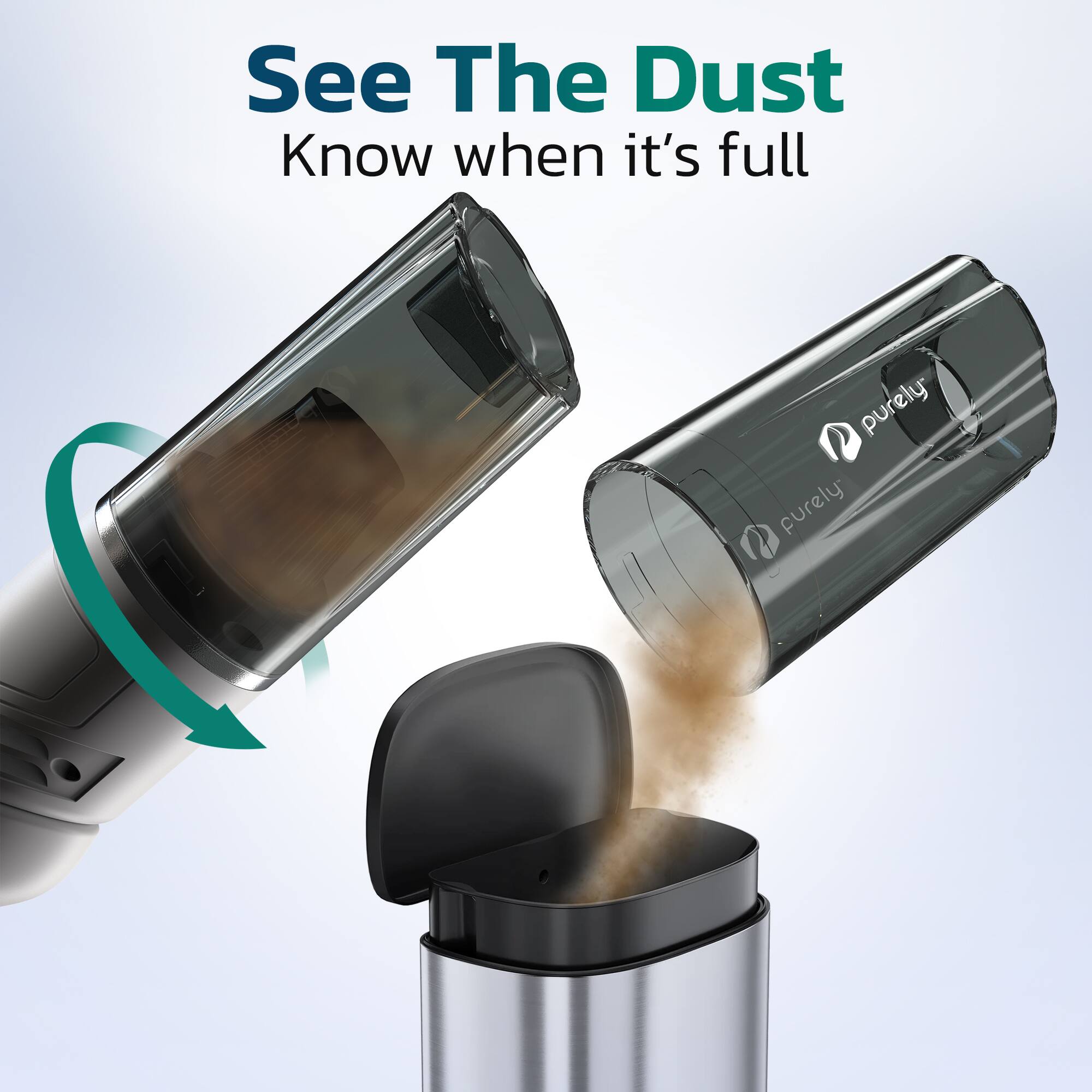 See The Dust  
Know when it's full
