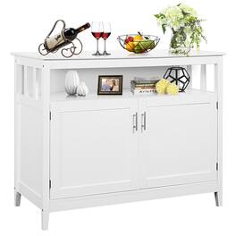 Costway - Modern Kitchen Storage Cabinet Buffet Server Table 36" Sideboard Dining Wood - White