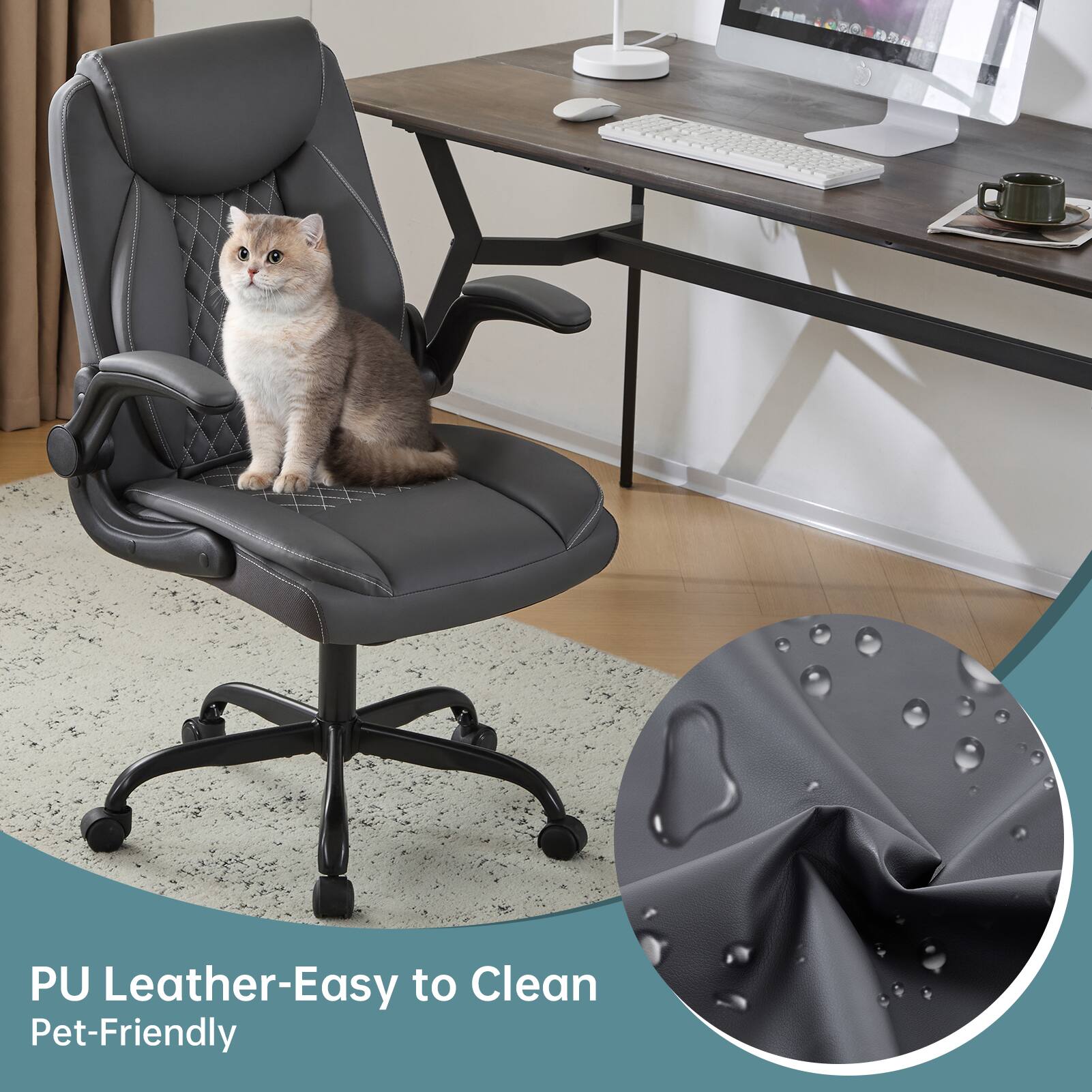 PU Leather-Easy to Clean Pet-Friendly