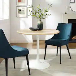 Modway - Lippa Round 36" Dining Table - White Travertine