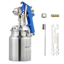 VEVOR - Siphon Feed Spray Gun, High Atomization Air Paint Spray Gun, 1000cc Automotive Paint Sprayer with 1.8 mm Nozzle - Stainless Steel