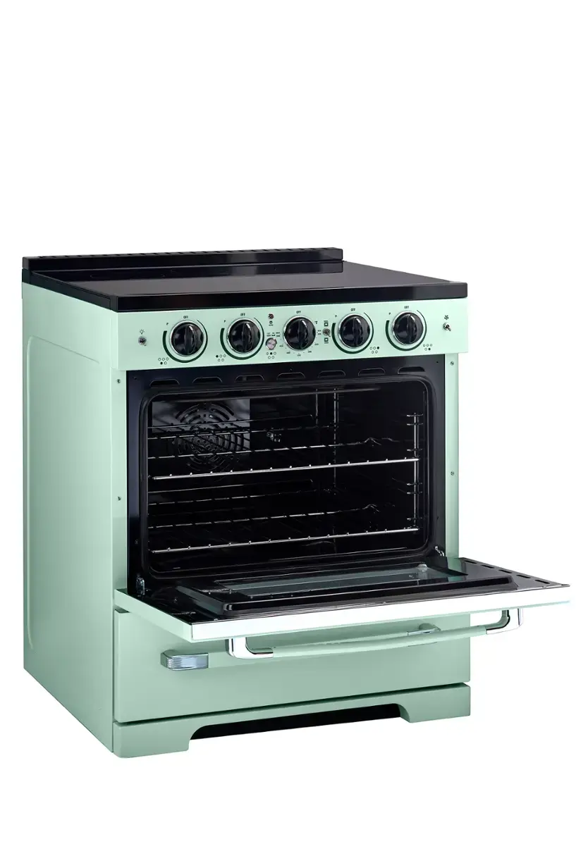 Alt View 13. Unique Appliances - Classic Retro 3.9 Cu. Ft. Freestanding Induction Range with Air Fry - Summer Mint Green.