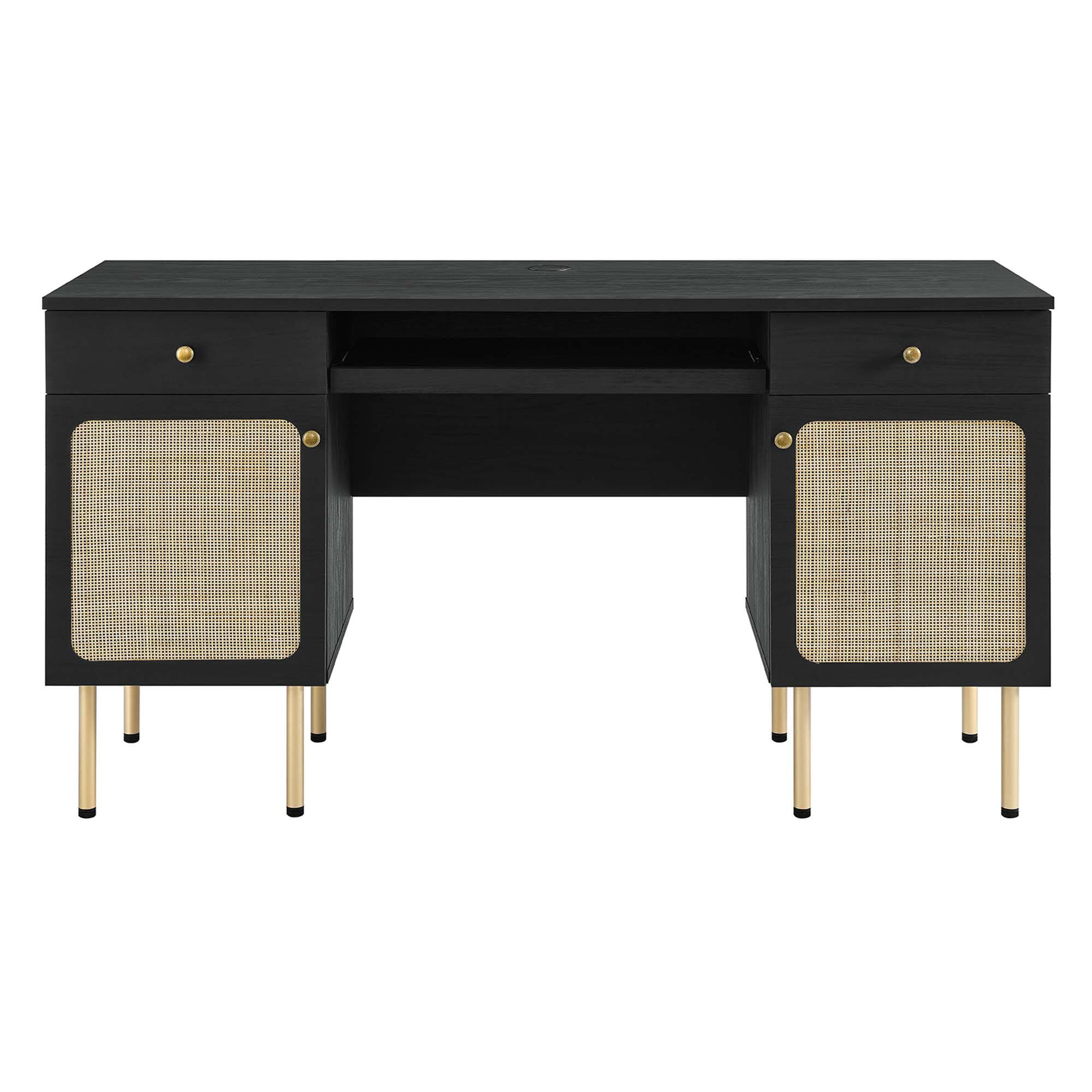 Alt View 2. Modway - Chaucer Office Desk by Modway - Black.