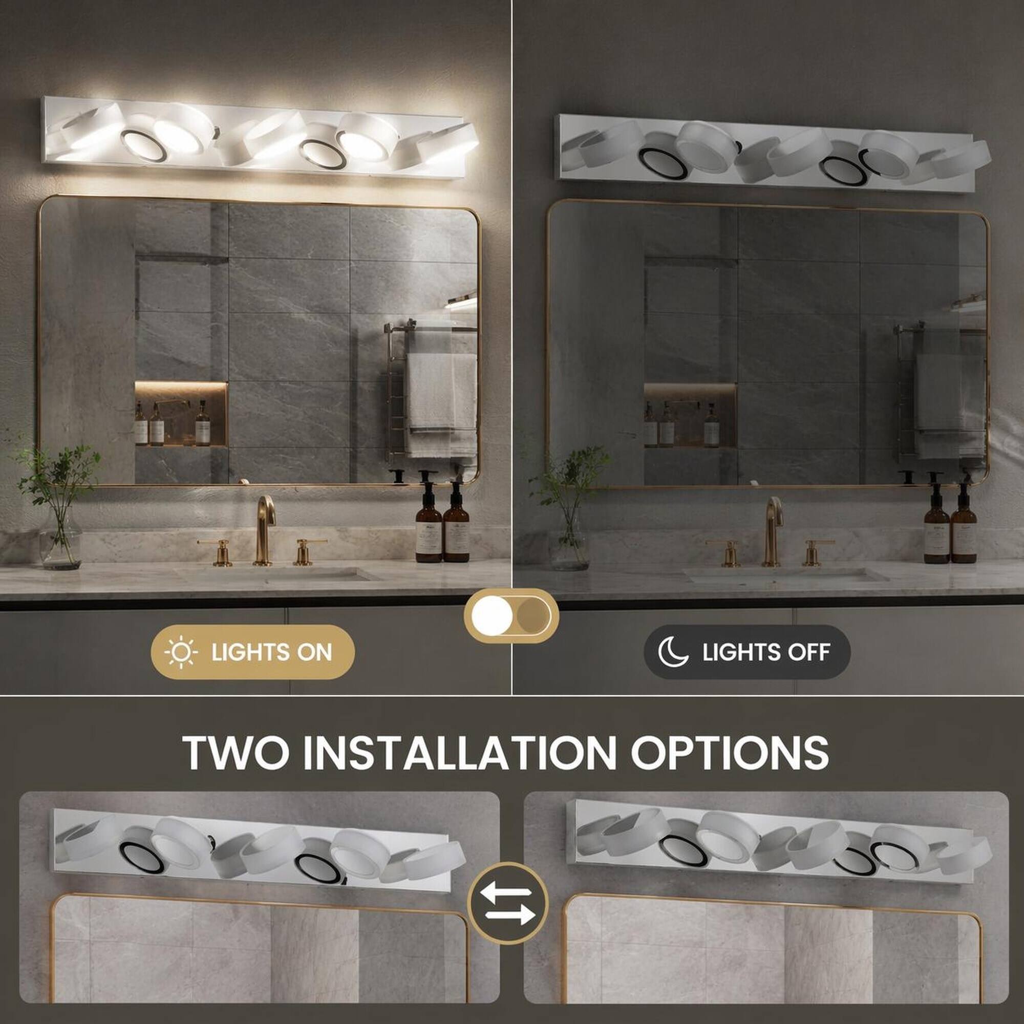 LIGHTS ON  
LIGHTS OFF  
TWO INSTALLATION OPTIONS