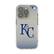 Front. Keyscaper - Kansas City Royals Linen Logo iPhone Clear Case - 16e - Multicolor.