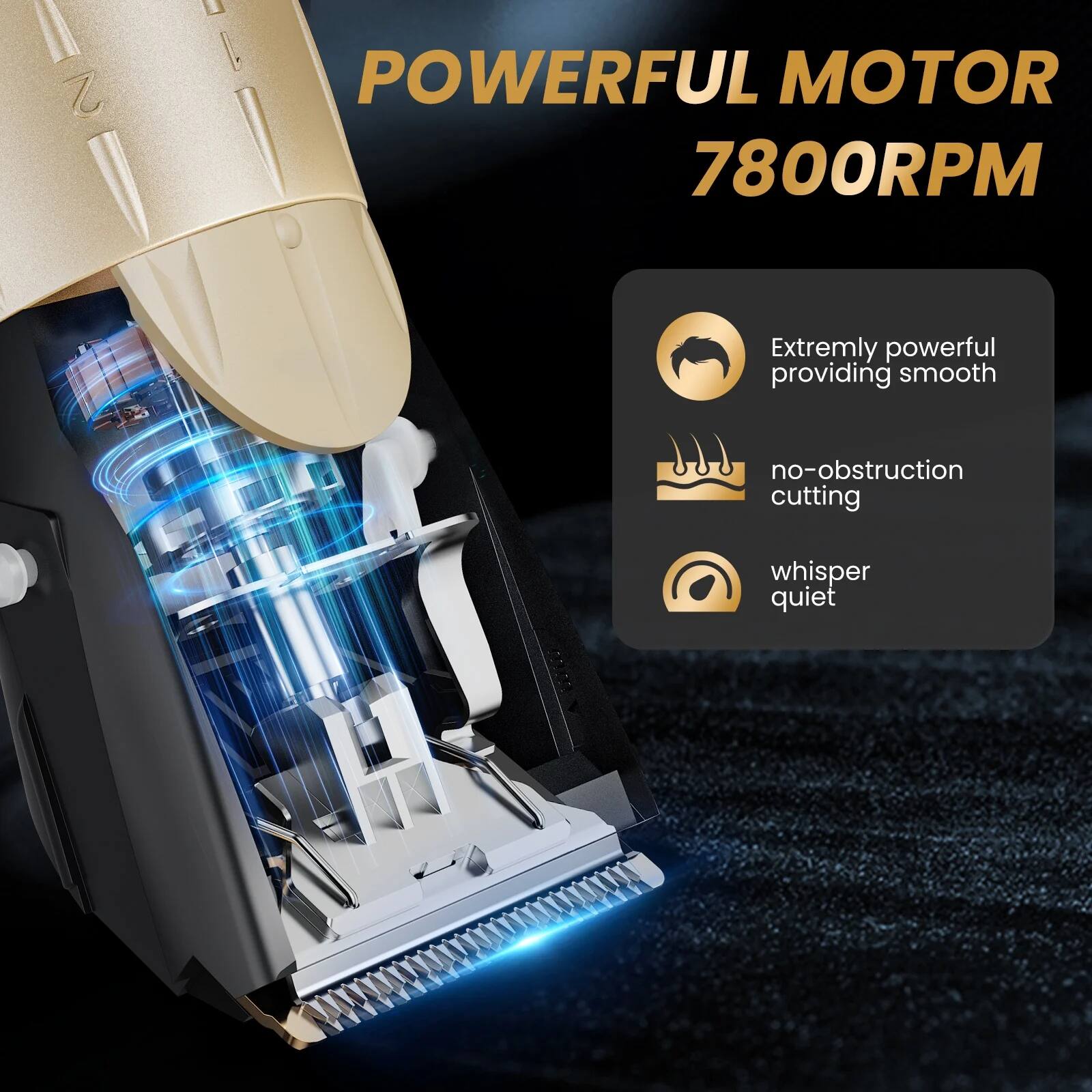 **POWERFUL MOTOR 7800RPM**

- Extremely powerful providing smooth
- no-obstruction cutting
- whisper quiet