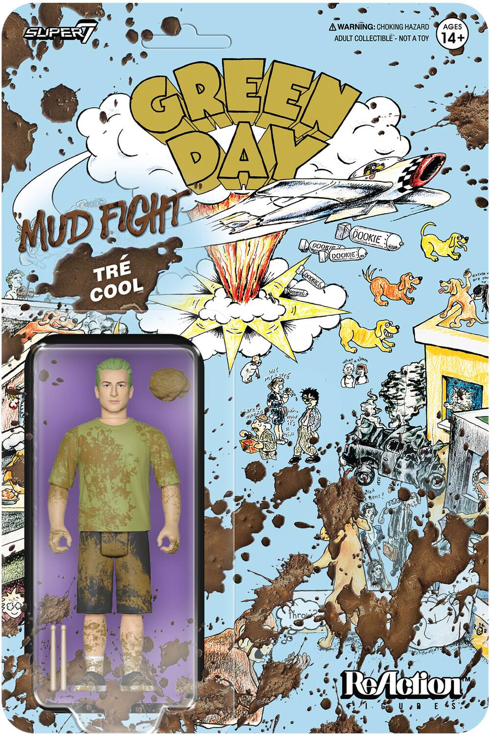 Green Day - Green Day - ReAction Figures Wv1 - Mud Fight Tre Cool - COLLECTIBLES