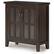 Angle. Simpli Home - Artisan Low Storage Cabinet - Tobacco Brown.
