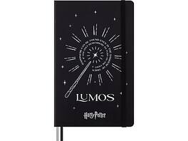 Moleskine - Harry Potter Lumos Limited Edition Notebook, 5" x 8.25", Narrow-Ruled, (LEHP23QP060LUM) - Black/White
