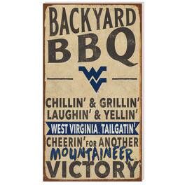 Jardine - West Virginia Mountaineers 11'' x 20'' Indoor/Outdoor BBQ Sign - Tan