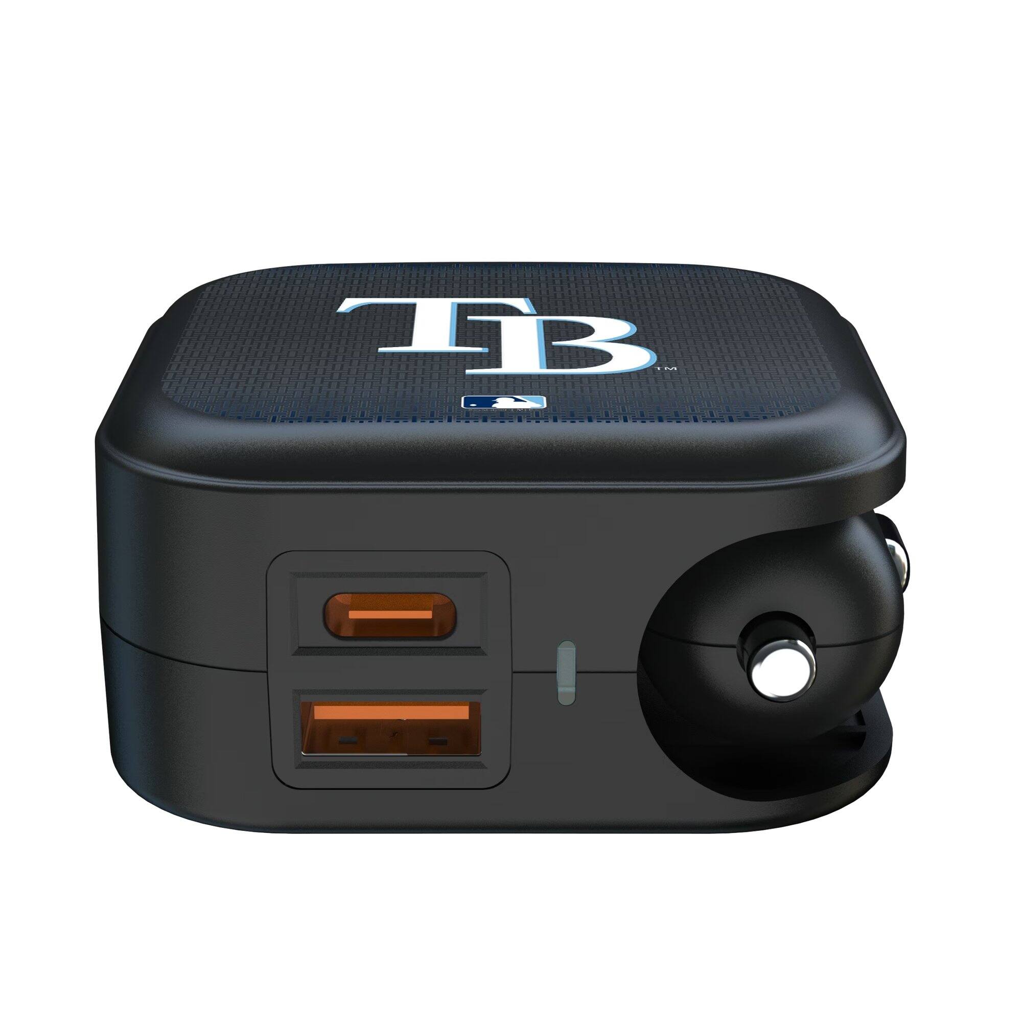 Alt View 1. Keyscaper - Tampa Bay Rays 2-in-1 USB A/C Charger - Black.