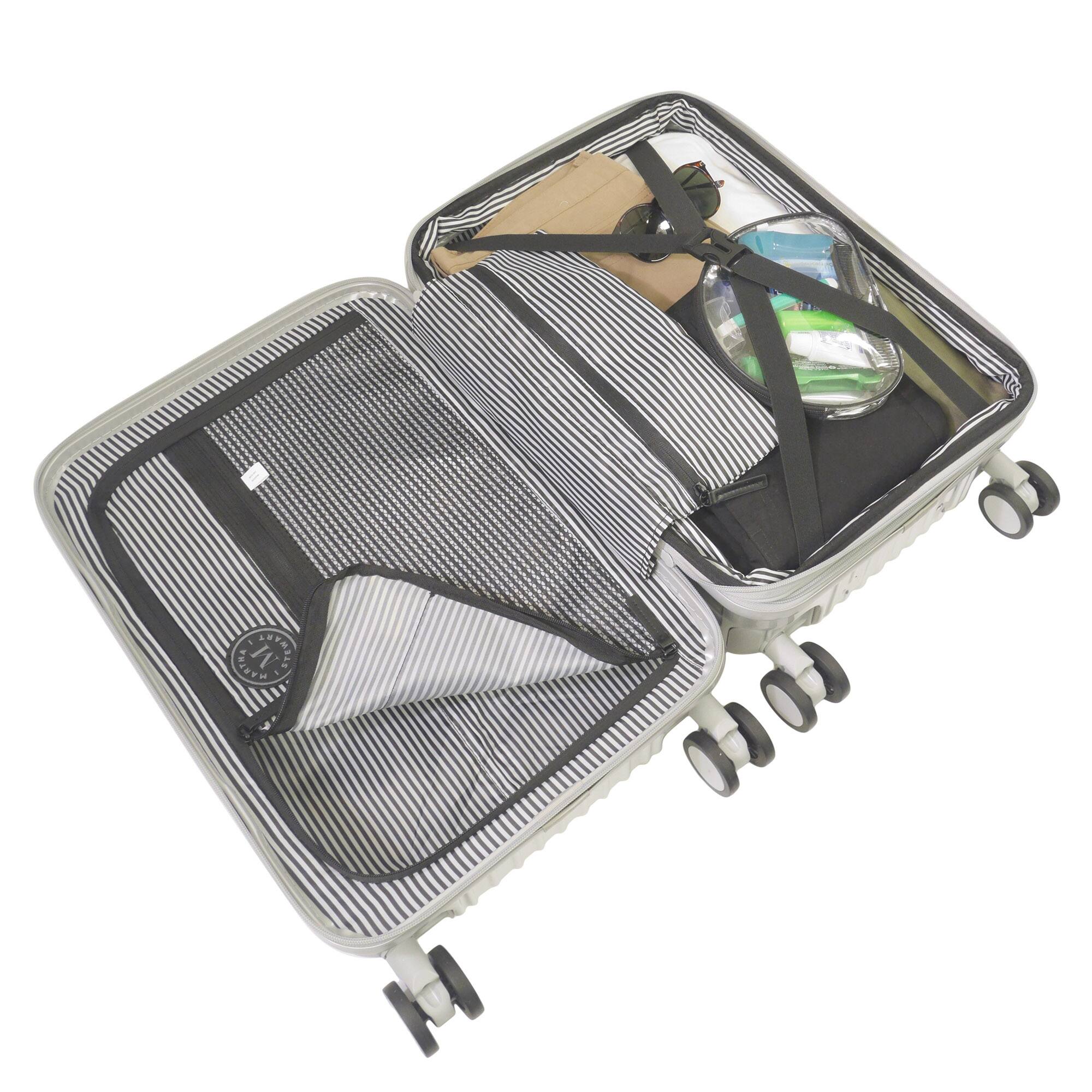 Martha Stewart The Bedford 3 Piece Hardcase Luggage Set Silver