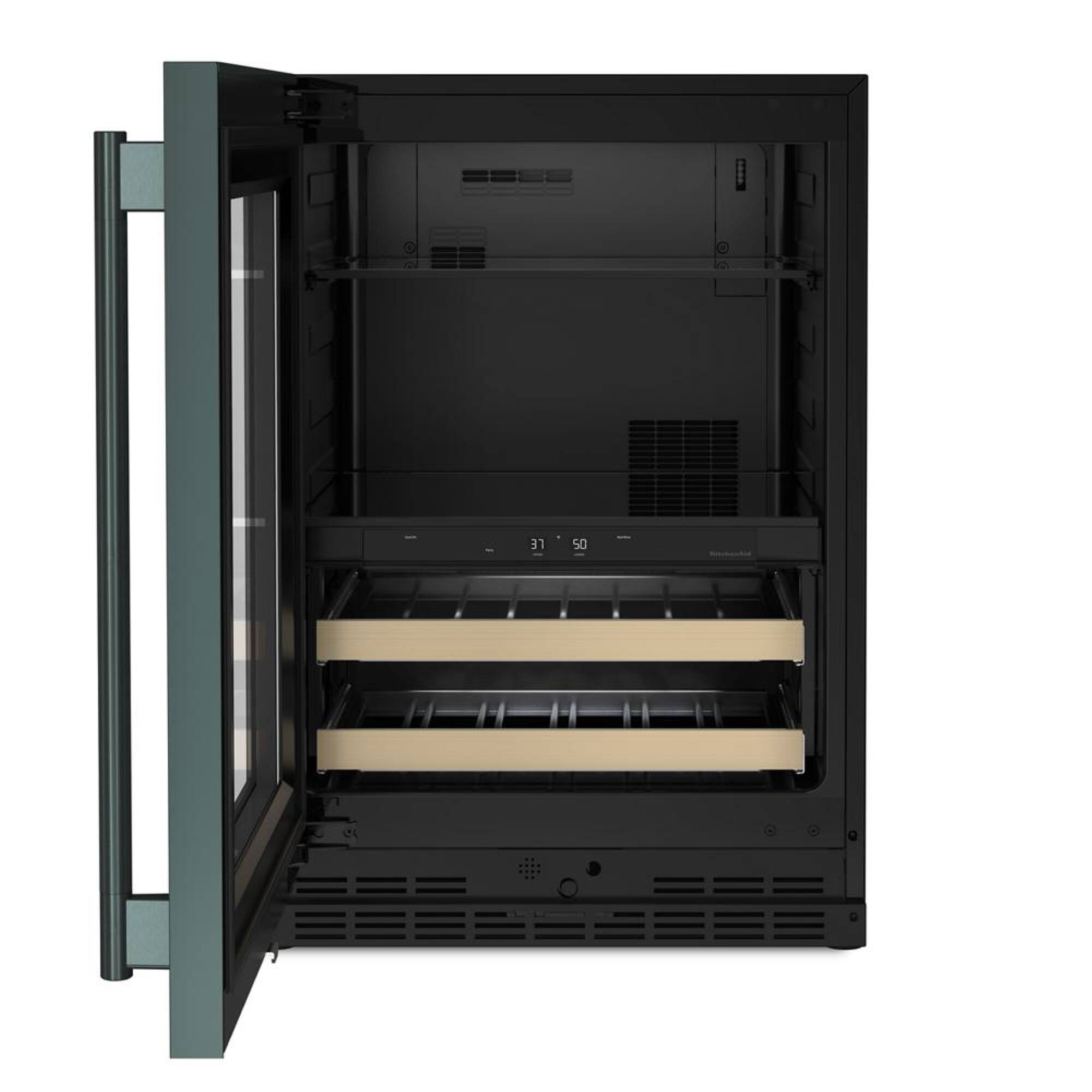 Alt View 1. KitchenAid - 24" Beverage Center with Glass Door and Wood-Front Racks - Juniper.