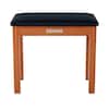 Front. Donner music - Donner Solid Wood Piano Bench with Storage High-Density Suede Cushion Chair Wood Color - Wood Color.