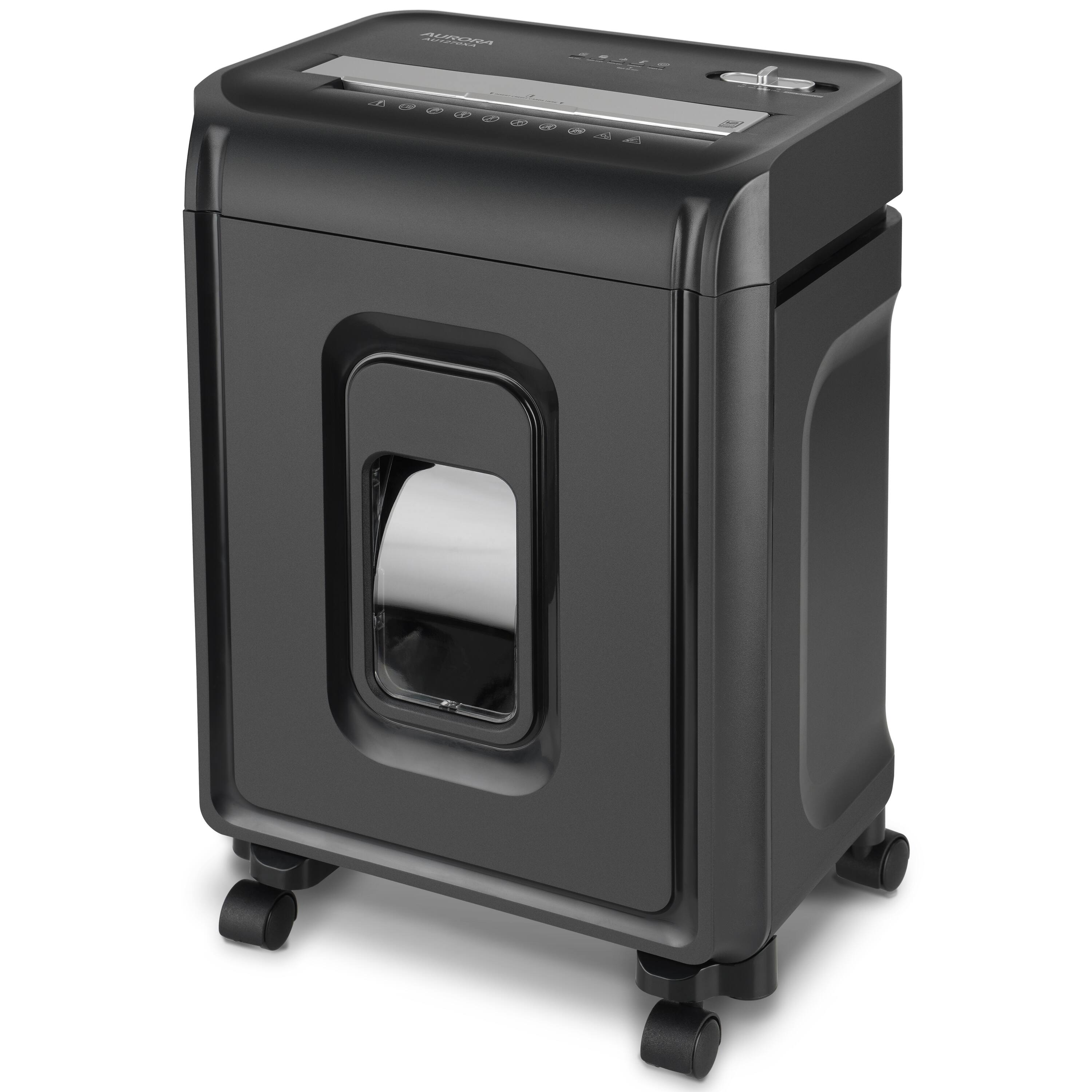 Angle. Aurora - Aurora AU1270XA Professional Grade 12-Sheet Cross-Cut Paper and Credit Card/ 20 Minutes  Run Time / Security Level P-4 - Black.