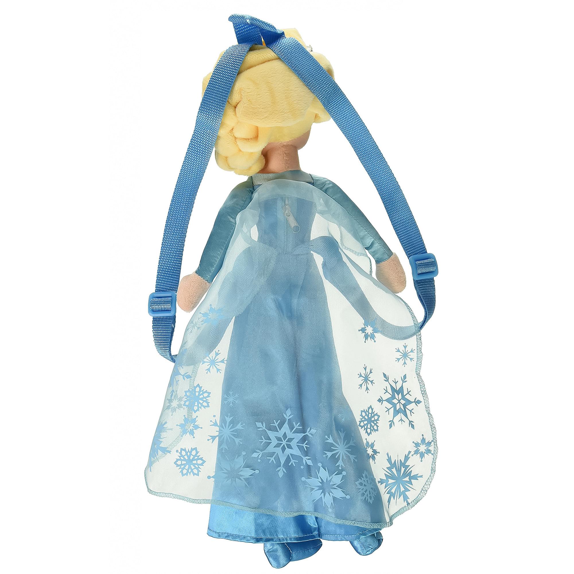 Alt View 10. Fast Forward - Frozen 14" Plush Backpack- Elsa - Blue.