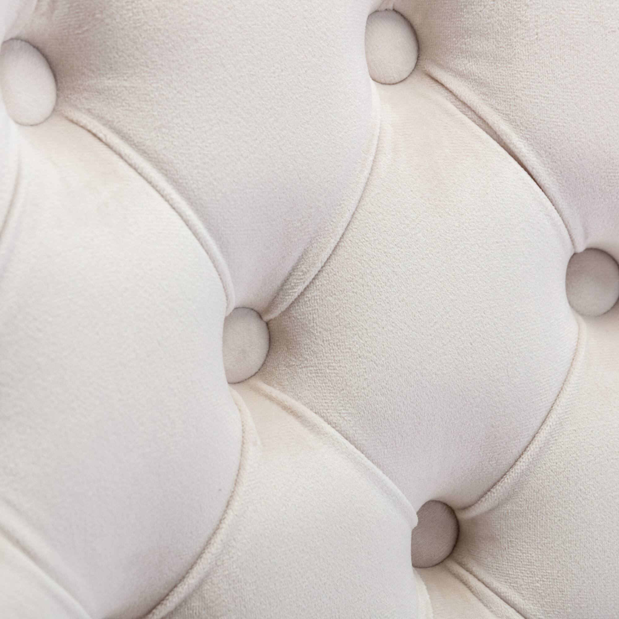 Alt View 6. GOODSILO - Modern Velvet Upholstered Office Chair with Tufted Button Design and Golden Metal Base for Home Workspace - Beige.