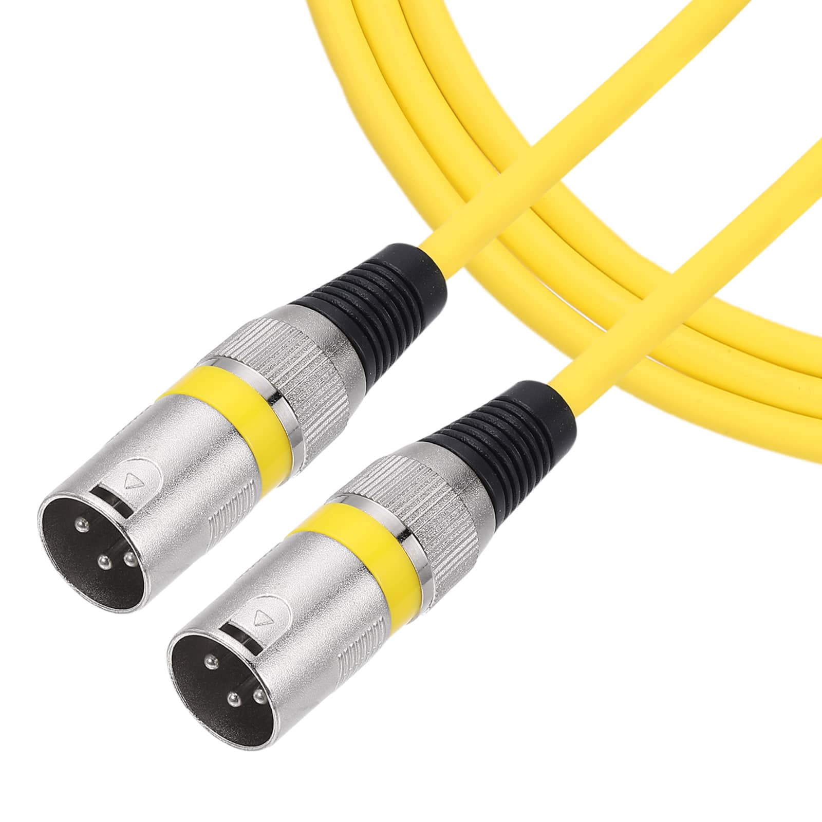 Unique Bargains - 3-Pin XLR Male to Male Microphone Cable with XLR Audio Professional Adapter for Stage Studio PA Systems - Yellow