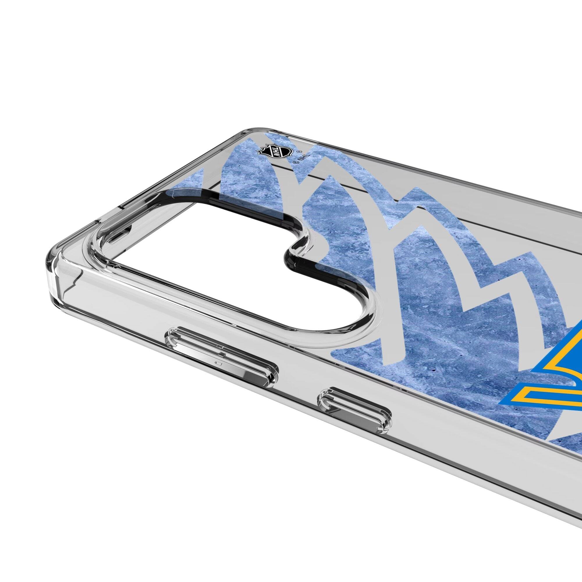Alt View 2. Keyscaper - St. Louis Blues Galaxy Clear Ice Case - S23 Ultra - Multicolor.