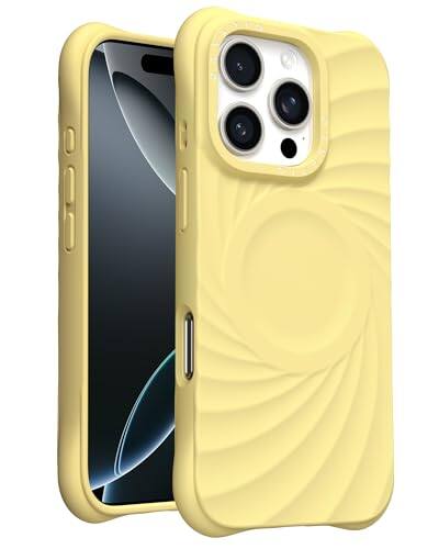 Alt View 1. Ornarto - ORNARTO Vortuxe Series Bundle for iPhone 16 Pro Max Case 6.9" and for MagSafe Phone Ring Holder in Buttercream Yellow - Buttercream Yellow.